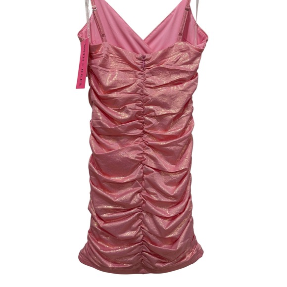 With Jules Pink Ruched Bodycon Dress Girls XL Party Holiday Special Occasion